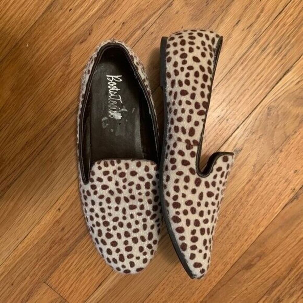 BootsiTootsi Shimmer Leopard Print‎ Smoking Loafer Sz 7 - Picture 3 of 11